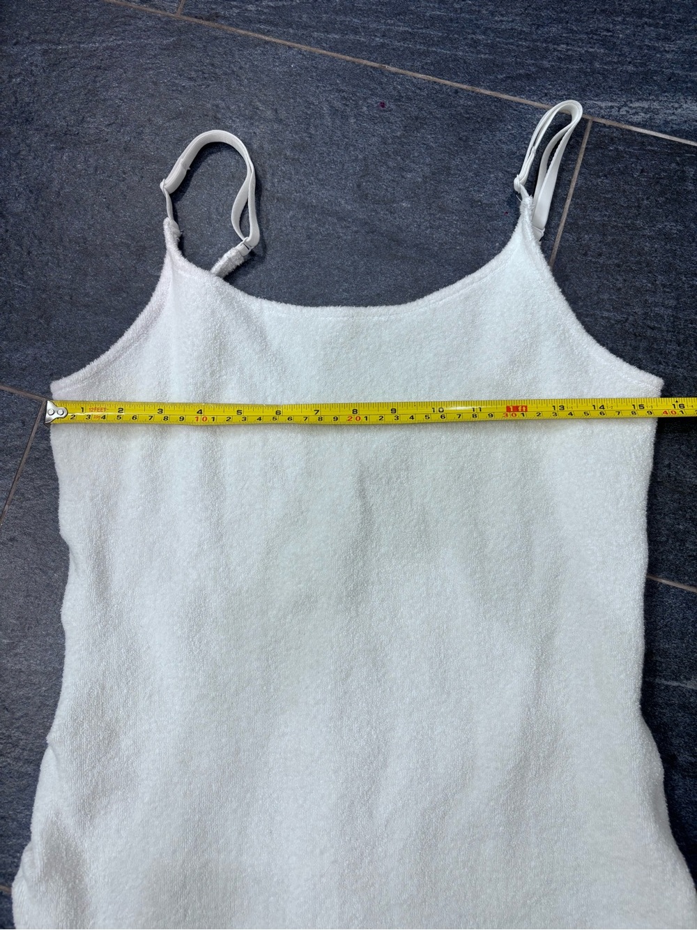 SKIMS Terry Scoop Neck Cotton Blend Toweling Mini Dress in Marble XL - Picture 6 of 6